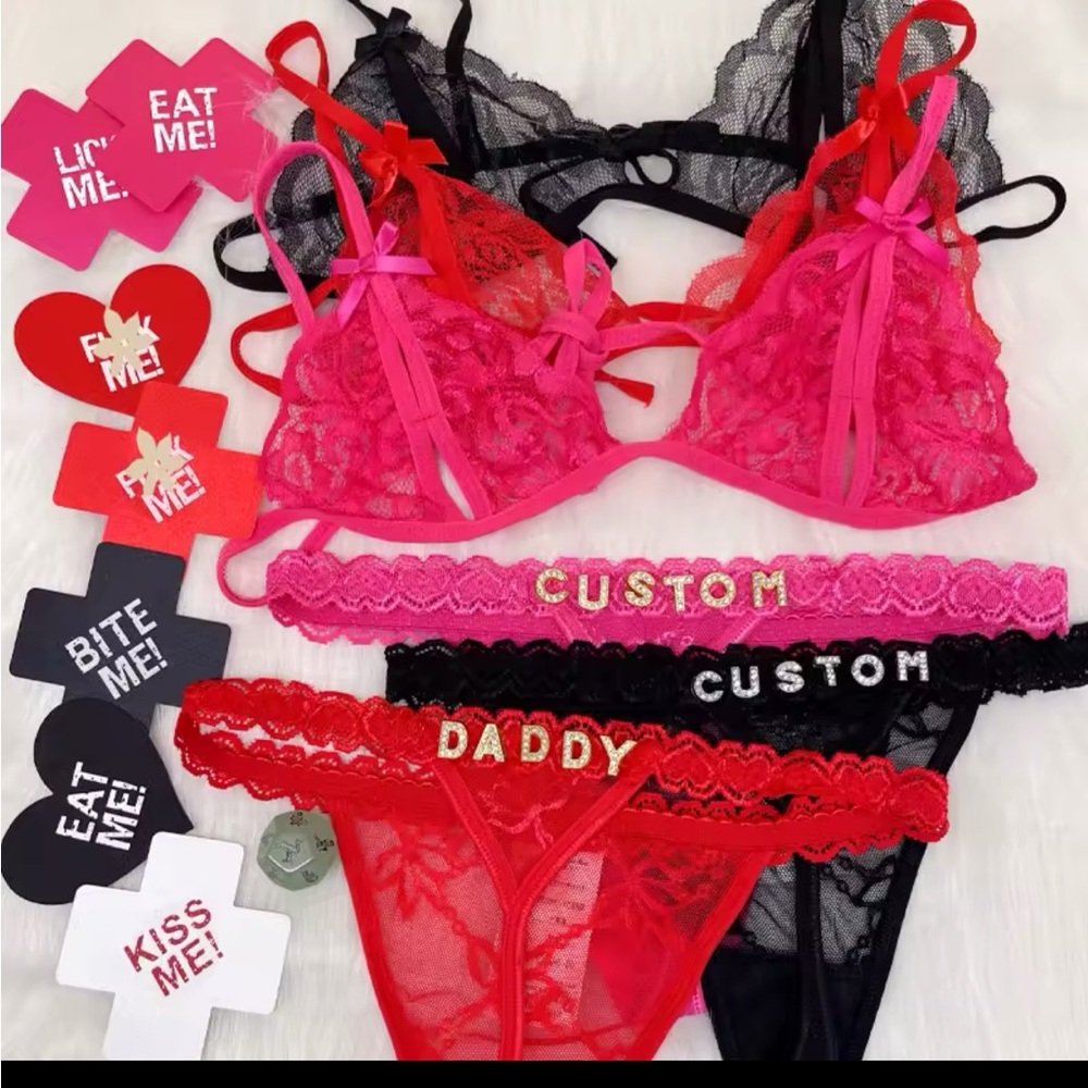 Custom lace thong and matching bra!